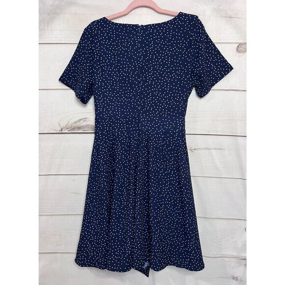 Yumi Dress Size 8/10 Short Sleeves Blue With White Polka Dots - Picture 2 of 5